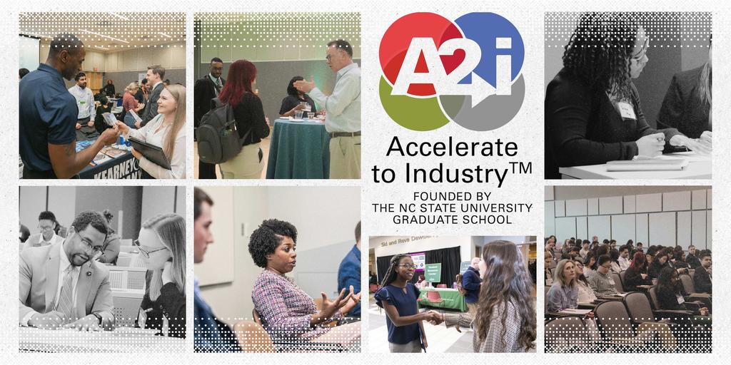 Collage showing students participating in Accelerate to Industry events
