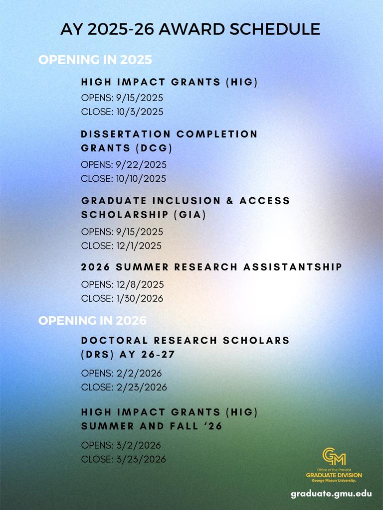 AY25-26 Awards Schedule